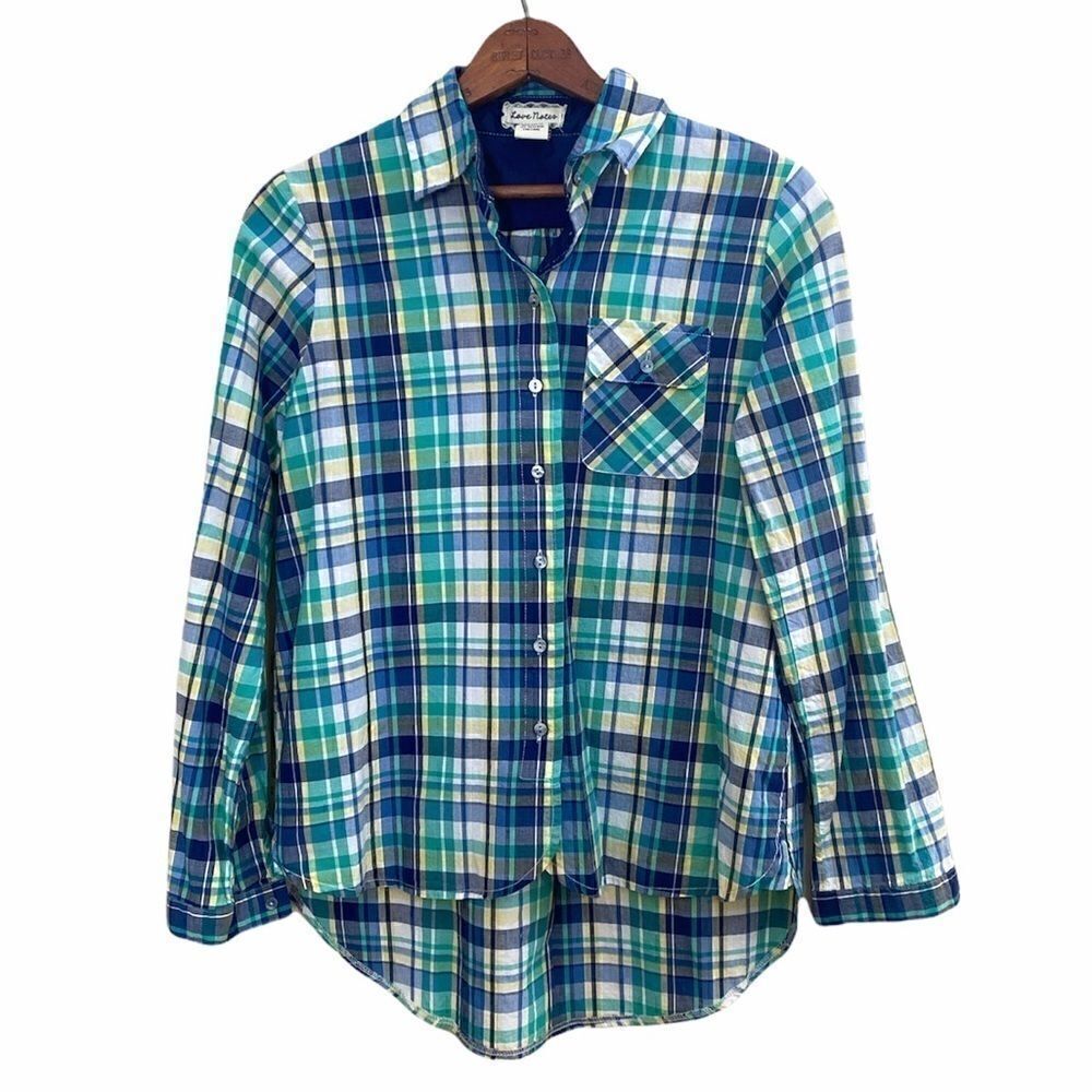 Love Notes Plaid Hi Low Button Down Shirt‎ - Picture 2 of 6